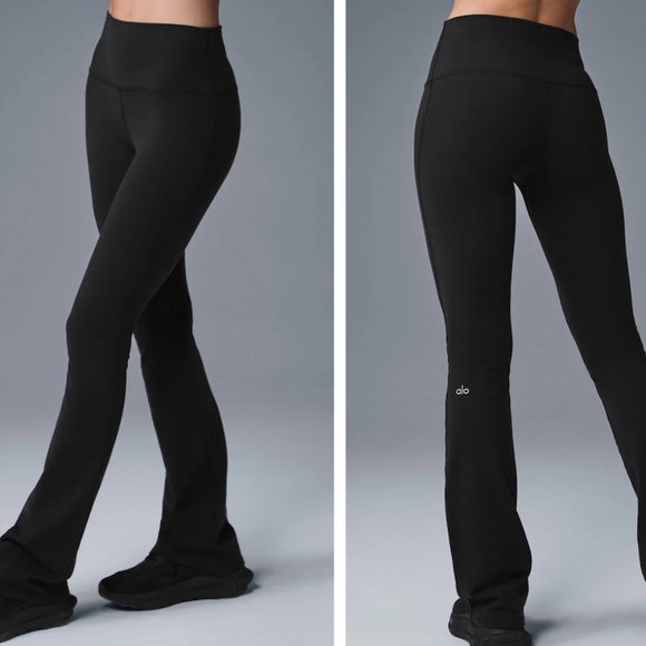 ALO 7/8 airbrush high-waist 7/8 bootcut legging size, size M (black) - Picture 2 of 4